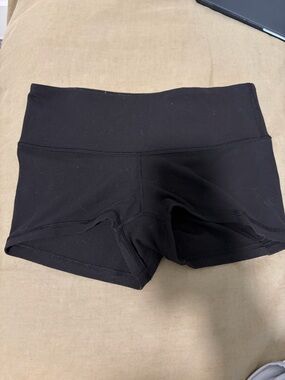 High-Waist Black Lululemon Shorts